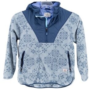 Passenger‎ Women's XXL Juana Recycled Polar Hooded Fleece Jacket Blue Tile Print
